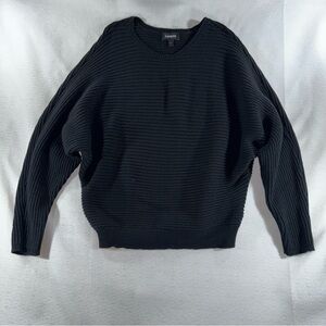 Express Sweater Womens Medium Black Long Sleeve Ribbed Surplice Cutout Neck